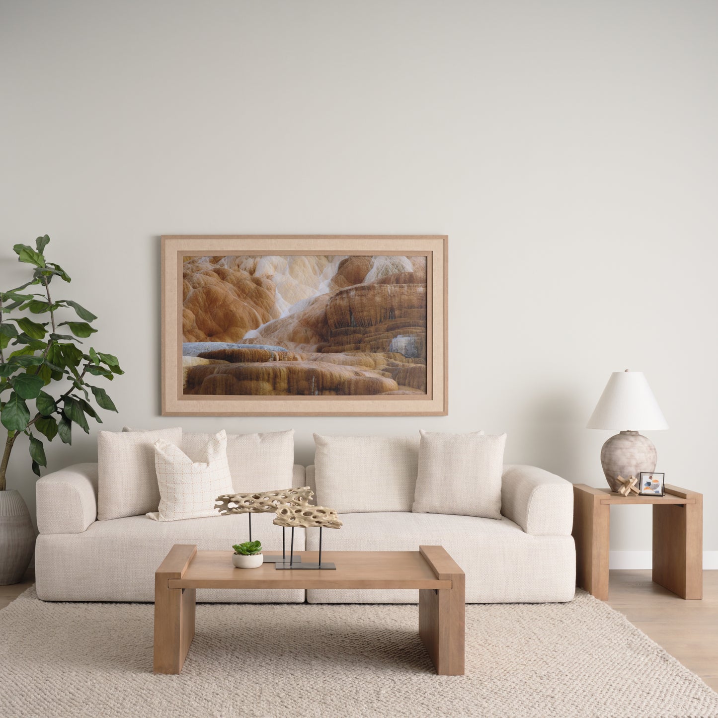 Wesson Light Brown Wood Rectangular Coffee Table - Simple and Elegant Living Room Accent