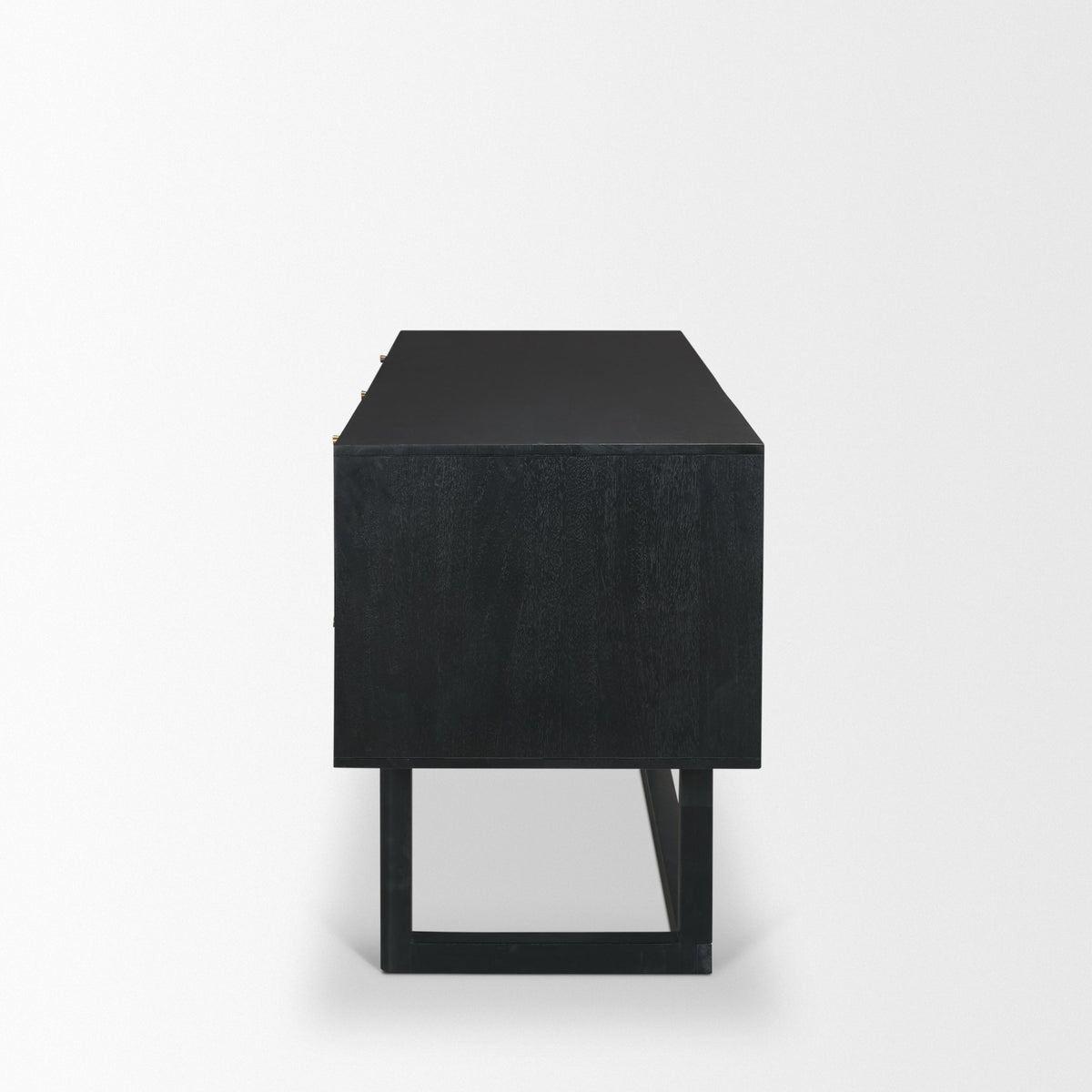 Grier 60 Inch Black Solid Wood and Cane Office Desk