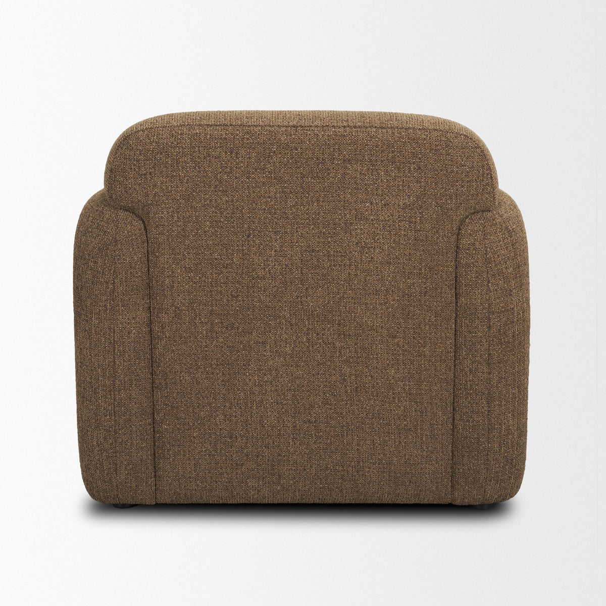 Saga Textured Brown Plush Fabric Upholstered Chair