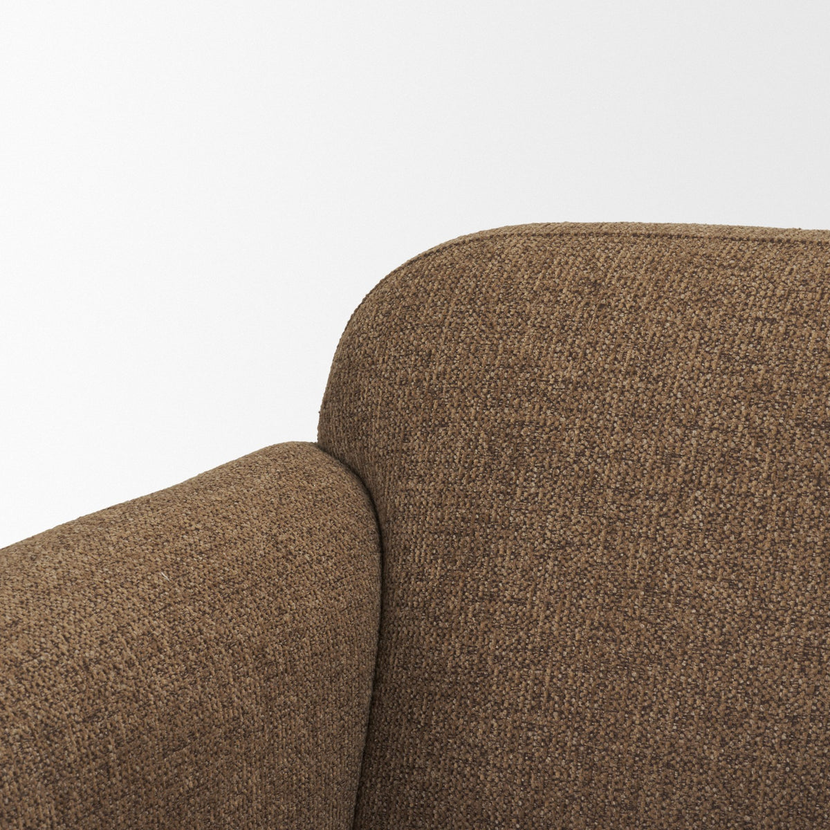 Saga Textured Brown Plush Fabric Upholstered Chair