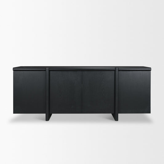 Rowan Sandblasted Black Oak Closed 4βDoor Sideboard
