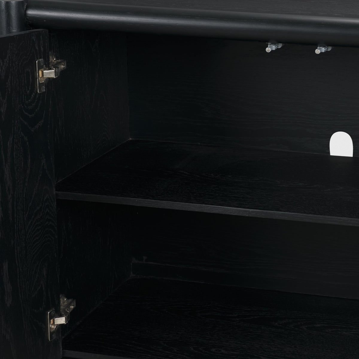 Rowan Sandblasted Black Oak Closed 4‑Door Sideboard