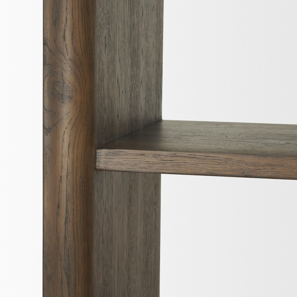 Belford 2‑Door Dark Brown Oak Wood Shelving Unit