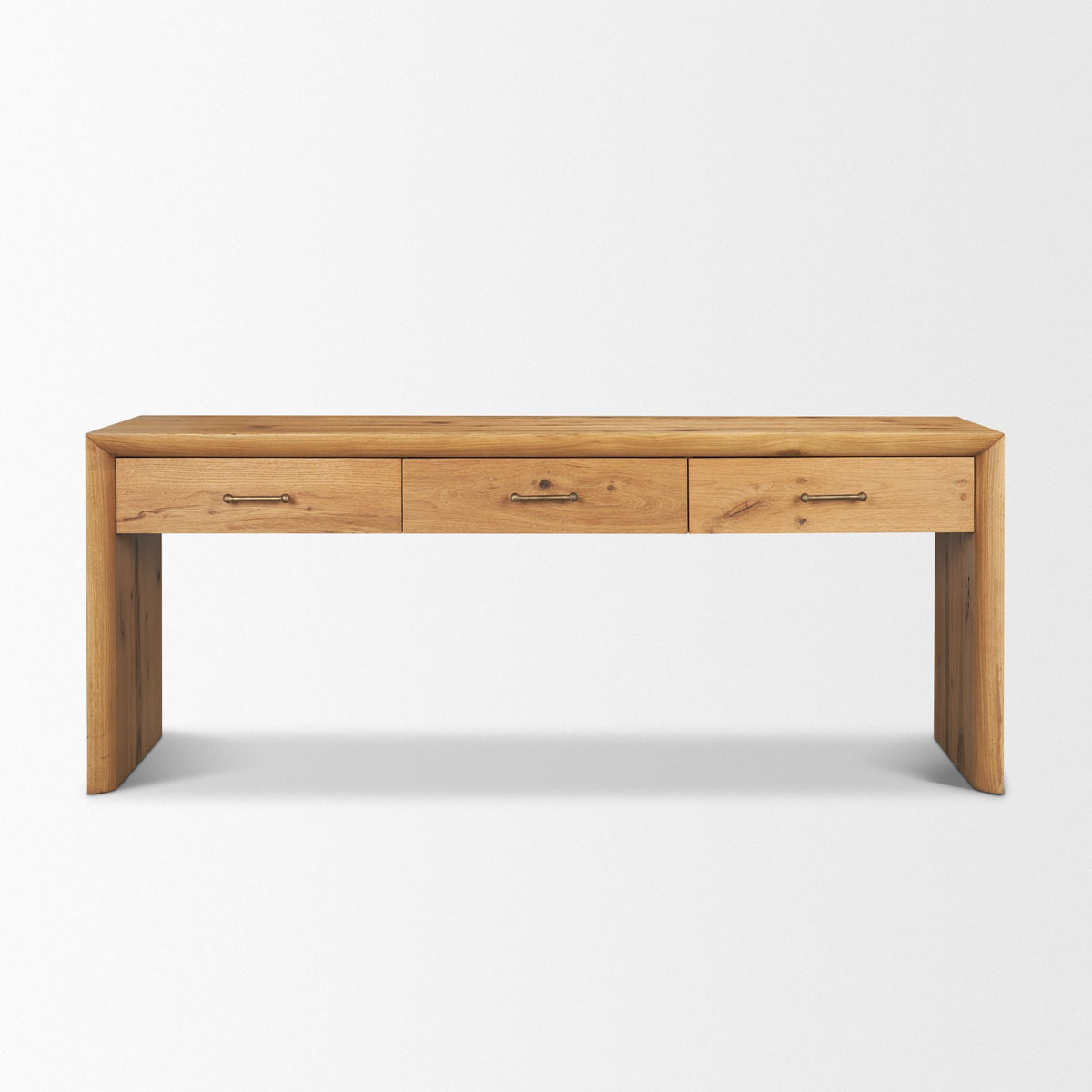 Belford 72 Inch Light Brown Oak Wood Console Table