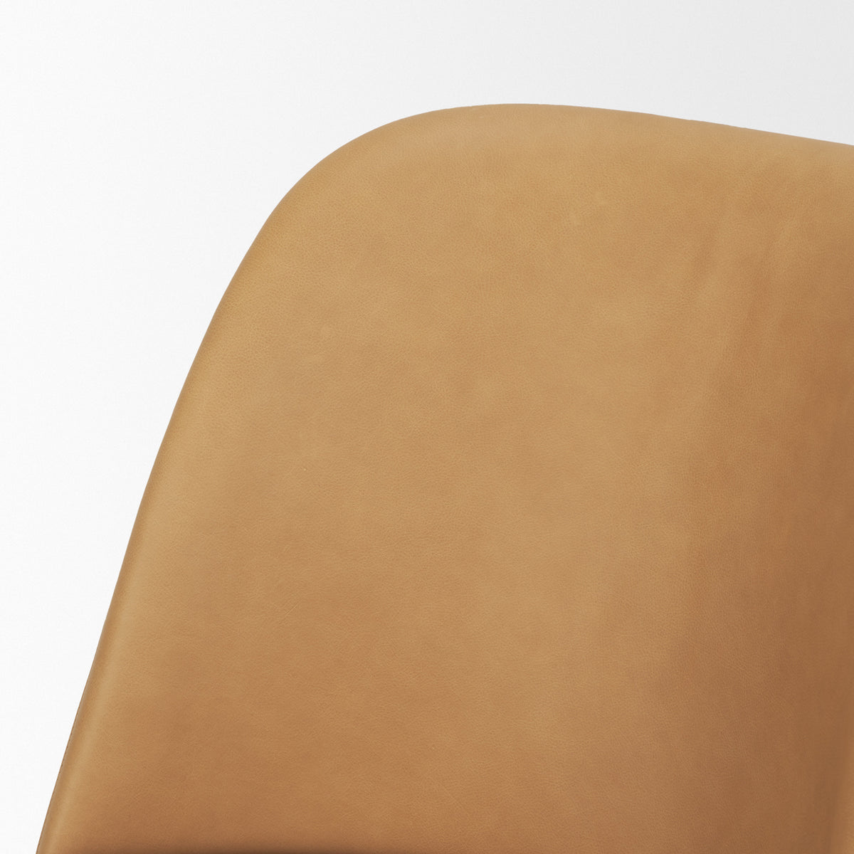 Abbie Slope Curved Back Tan Leather Dining Chair Set of 2
