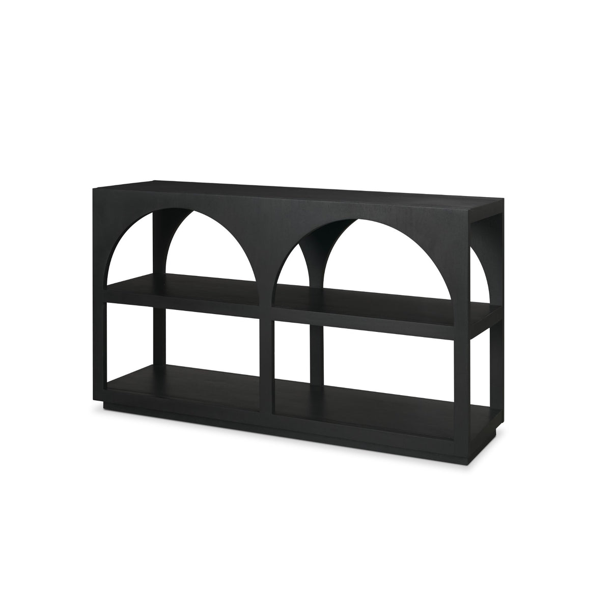 Bela 54 Inch Matte Black Solid Wood Arched Console Table