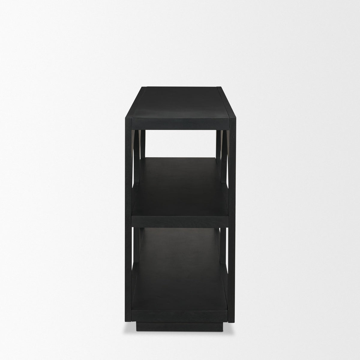 Bela 54 Inch Matte Black Solid Wood Arched Console Table