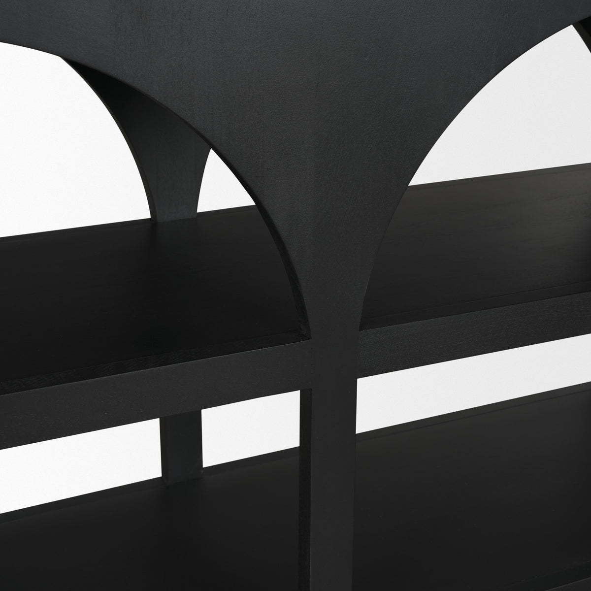 Bela 54 Inch Matte Black Solid Wood Arched Console Table