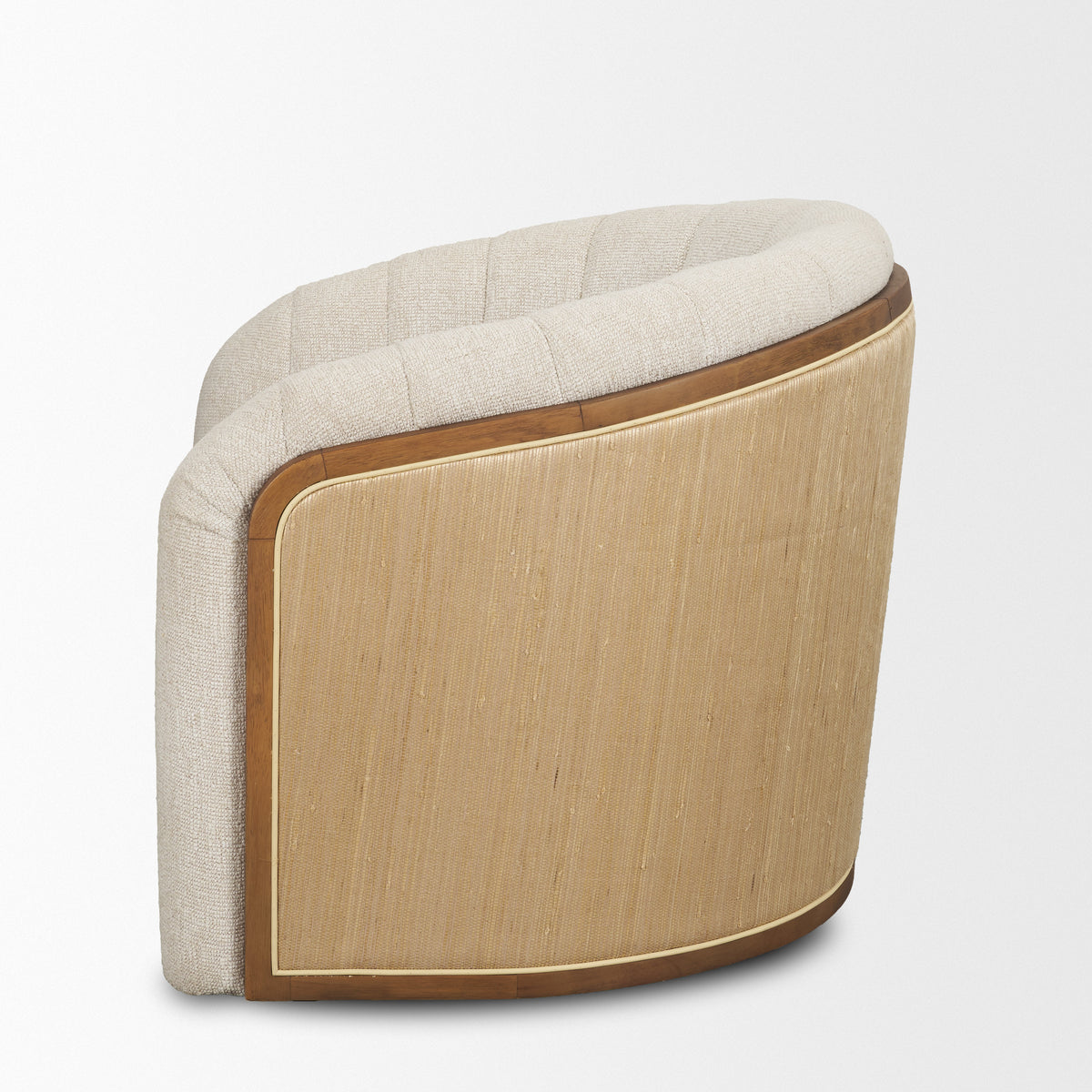 Fonda Cream Fabric w/ Natural Jute Swivel Accent Chair