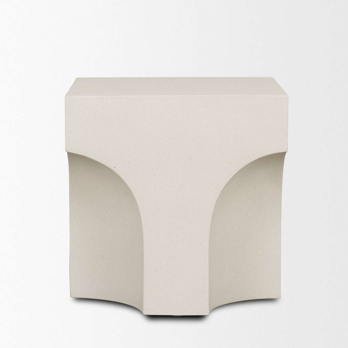 Bunda Square Sculptural Stone Finish Accent Table