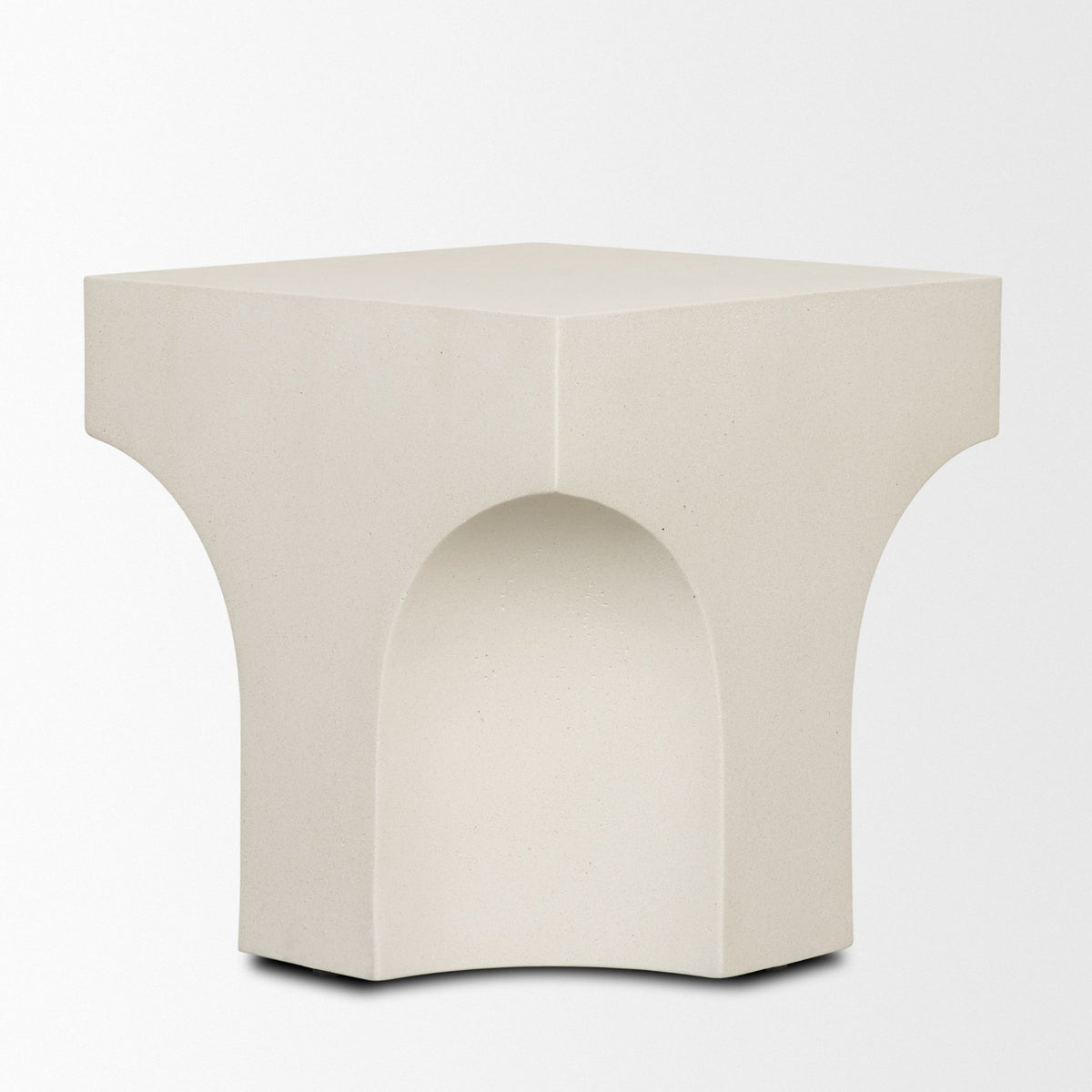 Bunda Square Sculptural Stone Finish Accent Table