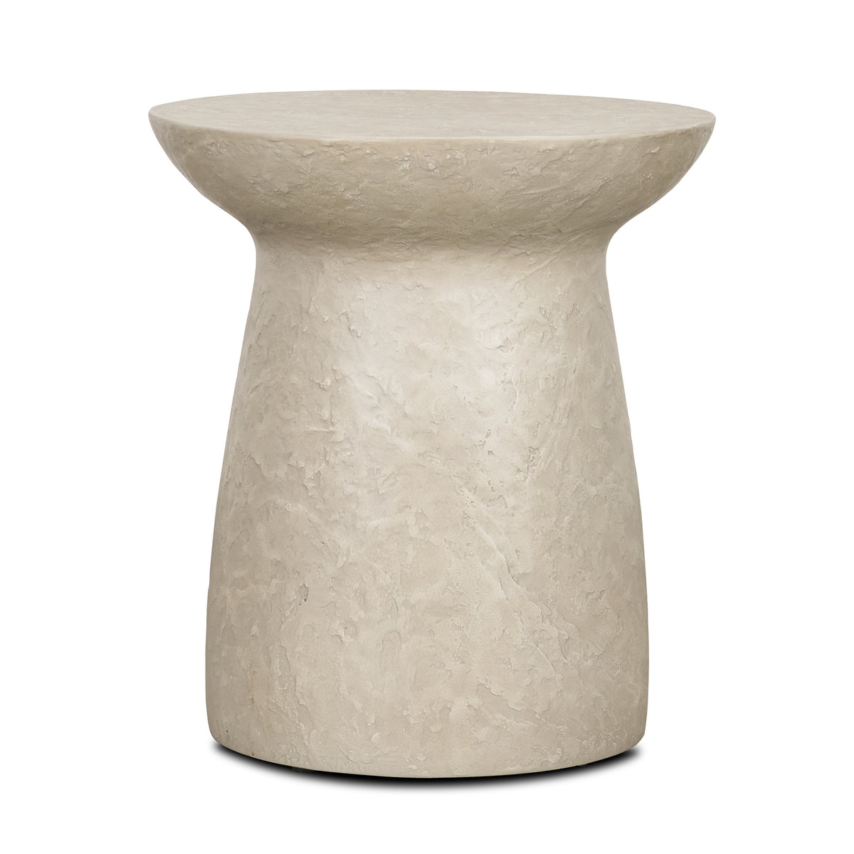 Mesa Round Stone Finish Pillar Accent Table