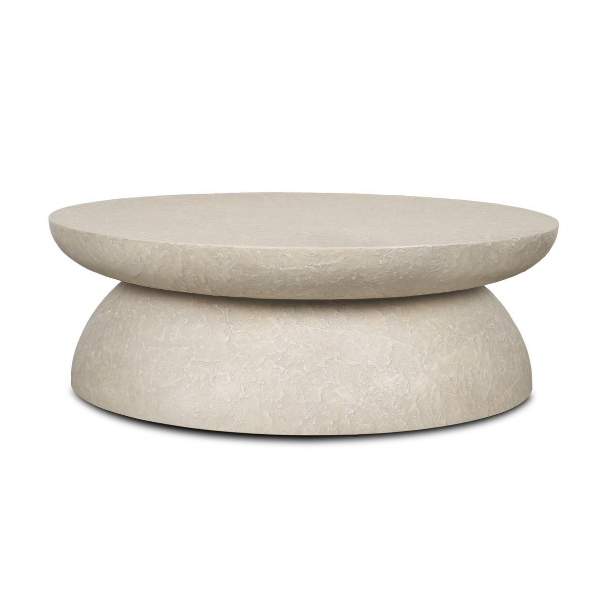 Mesa 48 Inch Round Stone Finish Coffee Table