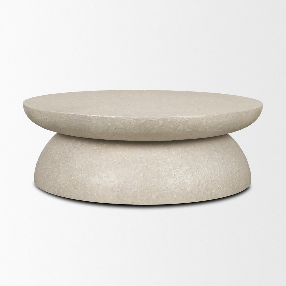 Mesa 48 Inch Round Stone Finish Coffee Table