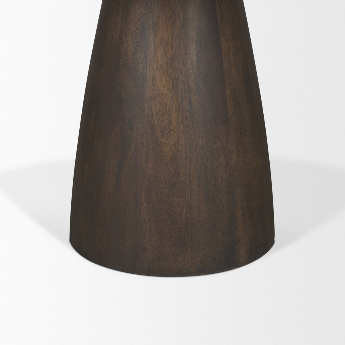 Allyson 54 Inch Round Dark Brown Pedestal Dining Table with Cappuccino Marble Top