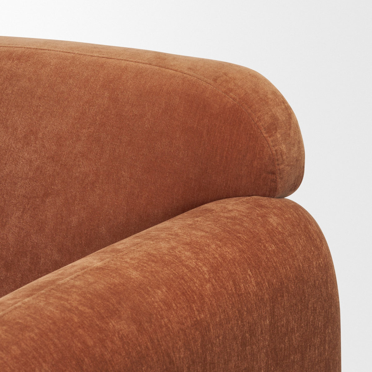 Saga Textured Brown Plush Fabric Upholstered Chair