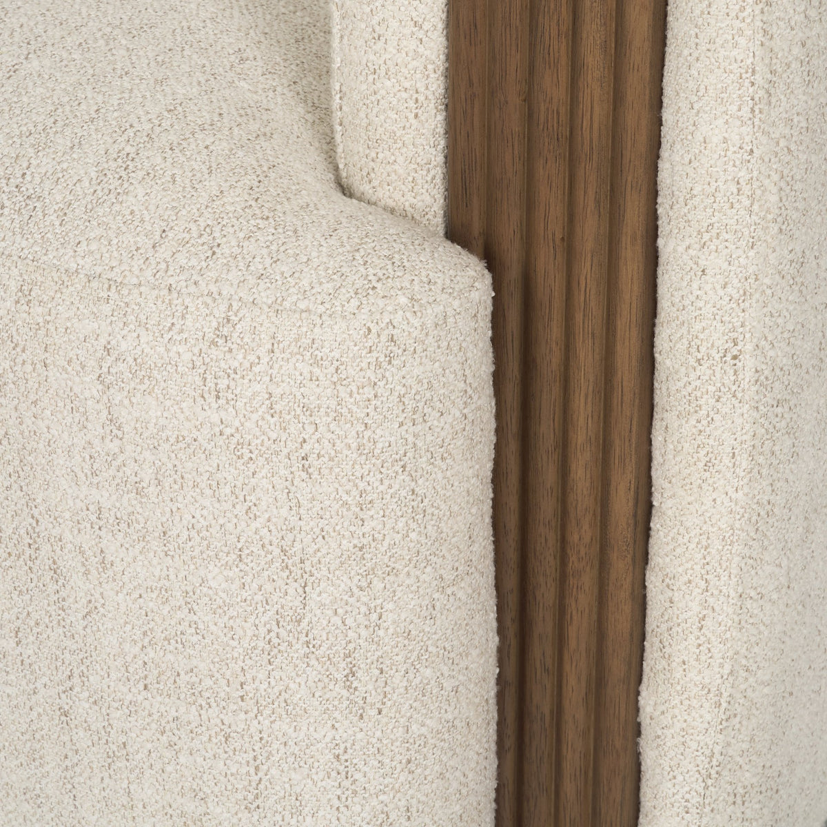 Kornelia Soft Oatmeal Fabric Barrel Accent Chair
