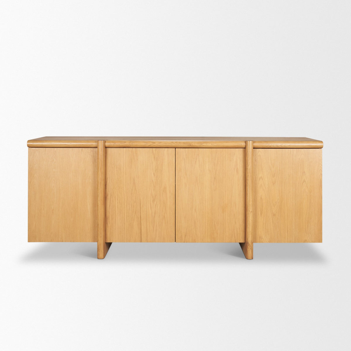 Rowan Light Brown Oak Wood 4‑Door Sideboard