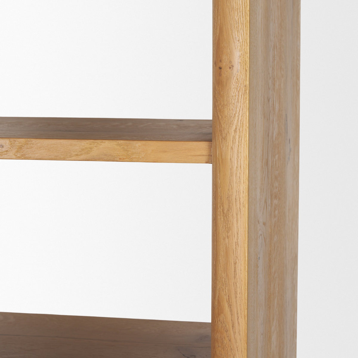 Belford 2‑Door Light Brown Oak Wood Shelving Unit