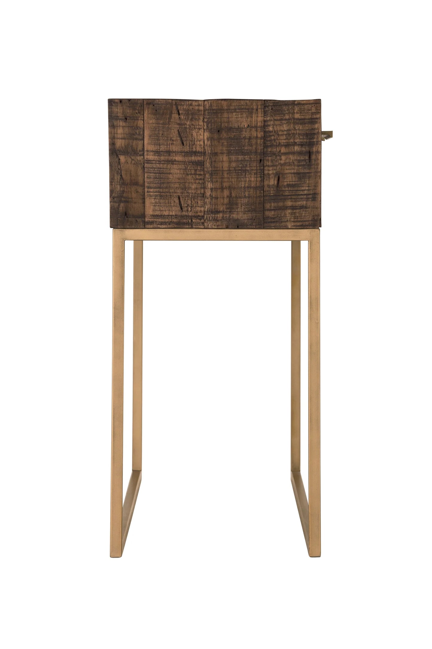 Monterey Rustic Hall Table in Smokey Taupe – Fully Assembled with Reclaimed Pine and Stylish Metal Accents for a Timeless Look