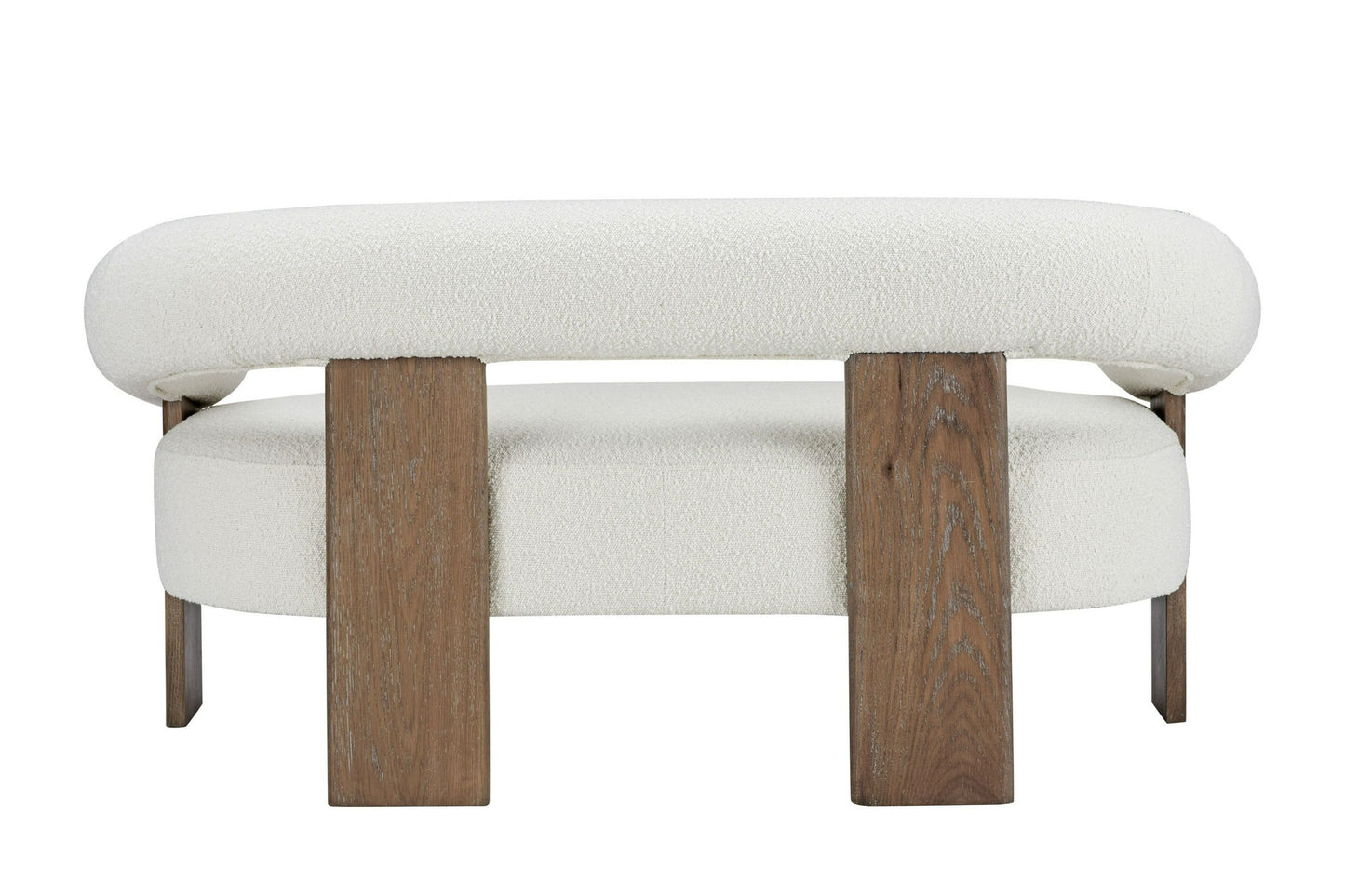 Modrest Aledo Modern Off-White Fabric and Oak Loveseat β A Stylish and Comfortable Addition to Any Living Space