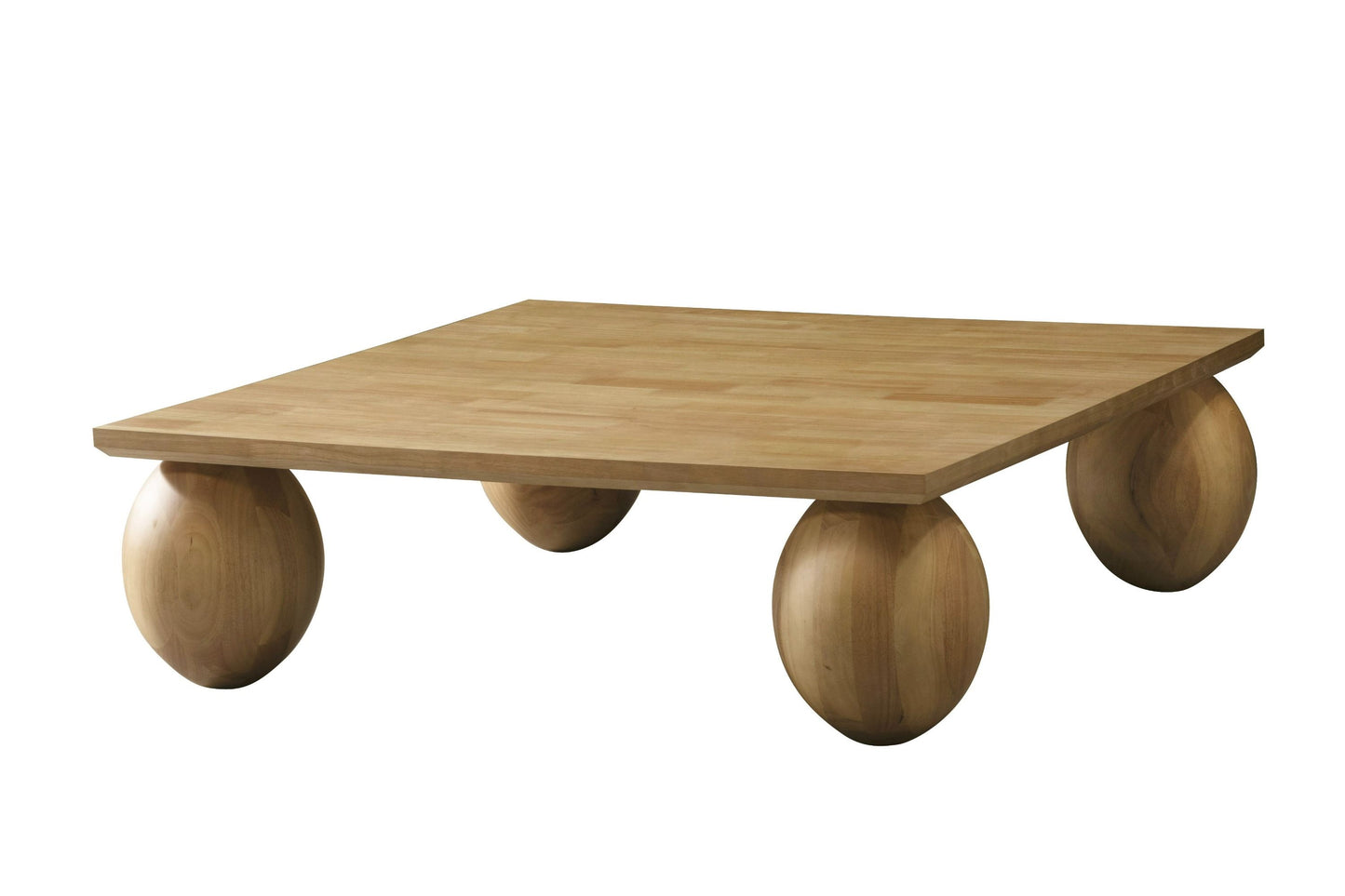 Modrest Optima Modern Natural Rubberwood Square Coffee Table for a Stylish and Sustainable Living Room Addition
