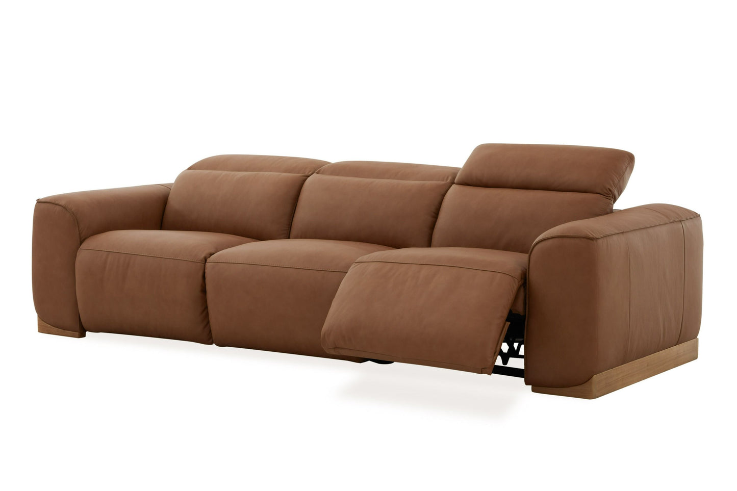 Divani Casa Hagerty Modern Brown Leather Sofa with 2 Power Recliners - Luxurious Comfort and Relaxation