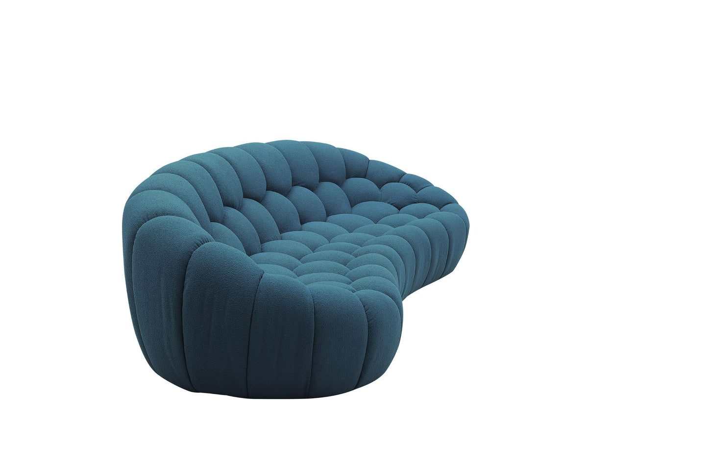 Divani Casa Yolonda - Modern Curved Dark Teal Fabric Sofa Set