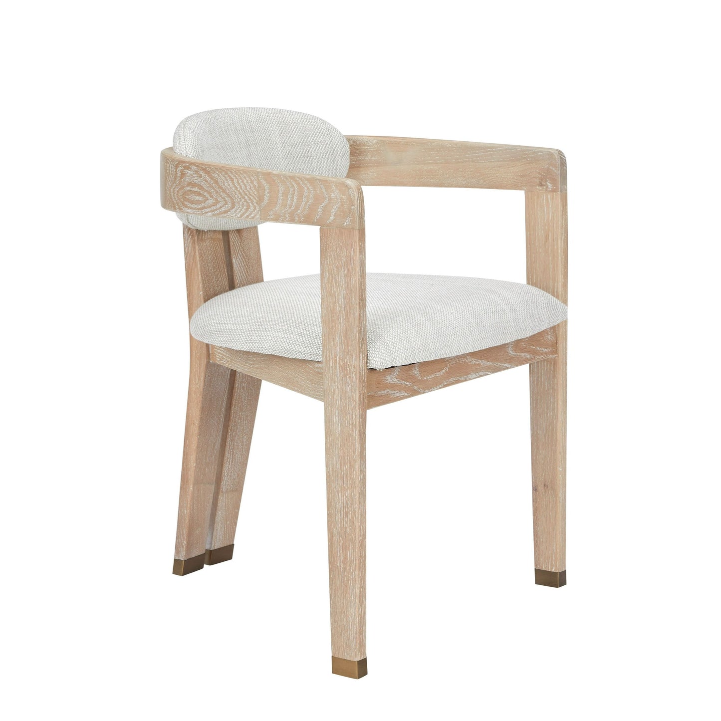 Modrest Belton Modern Off-White Fabric and White Wash Oak Dining Chair β A Chic Fusion of Contemporary Design and Subtle Elegance