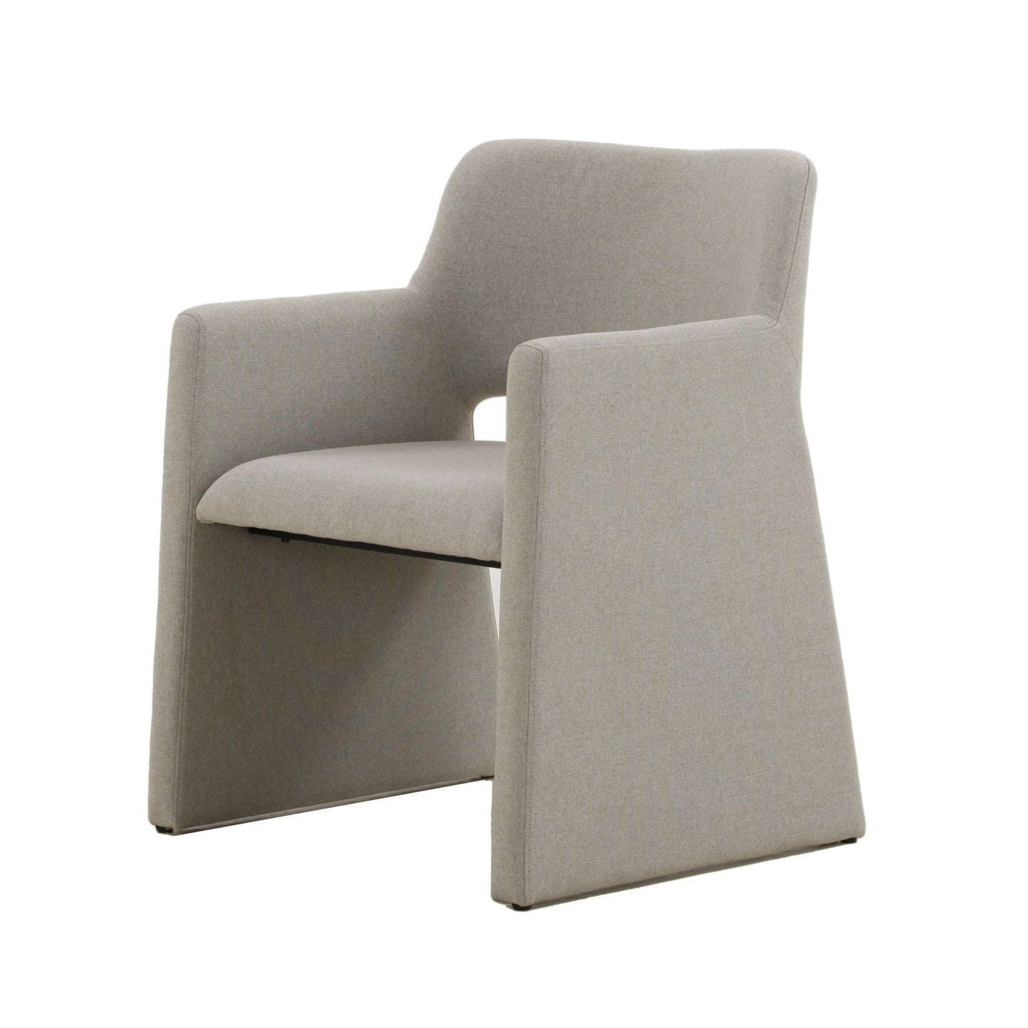 Modrest Lasara Modern Beige Fabric Dining Chair - A Stylish and Comfortable Addition to Contemporary Dining Spaces, Featuring Luxurious Beige Upholstery and a Sleek Design.