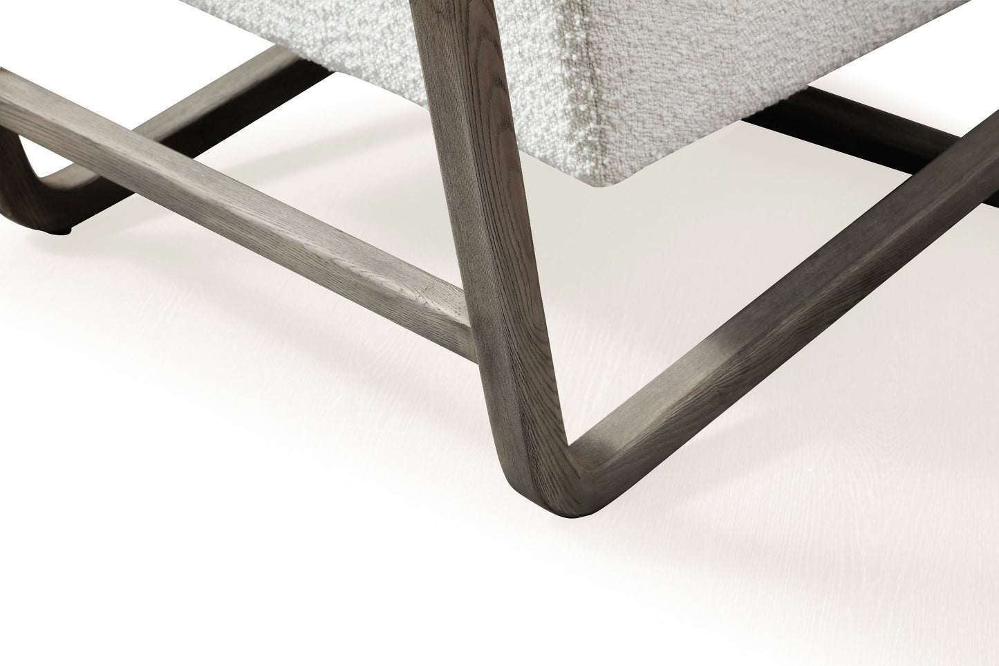 Modrest Wilber Modern Off-White Fabric + Grey Wood Accent Chair - Elegant and Versatile Seating for a Contemporary Home Decor