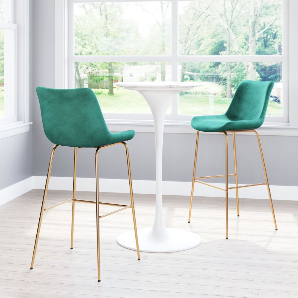 Tony Barstool in Red & Gold – Bold Modern Bar Seating with Glam Flair