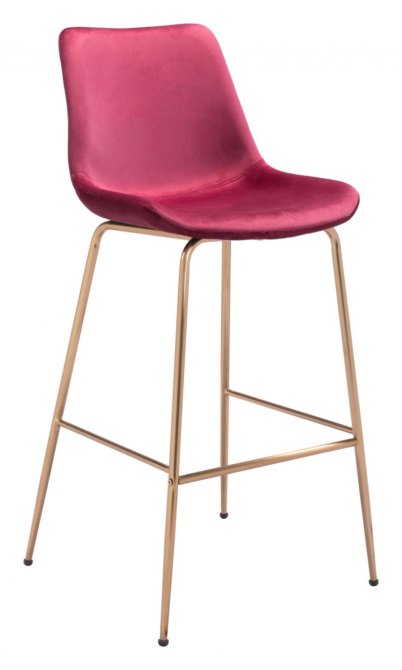 Tony Barstool in Red & Gold – Bold Modern Bar Seating with Glam Flair