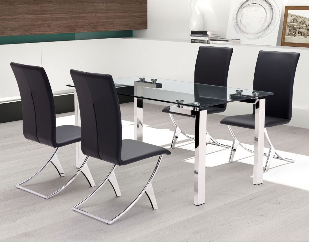 Delfin Dining Chair Black Set of 2
