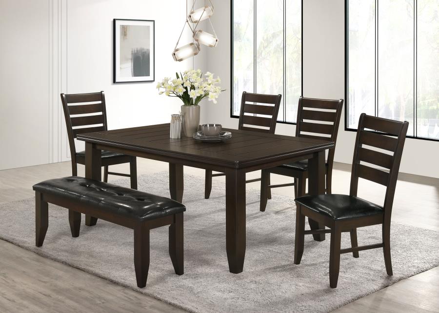Dalila Dining Room Set β Cappuccino & Black Finish for Warm and Contemporary Dining Style
