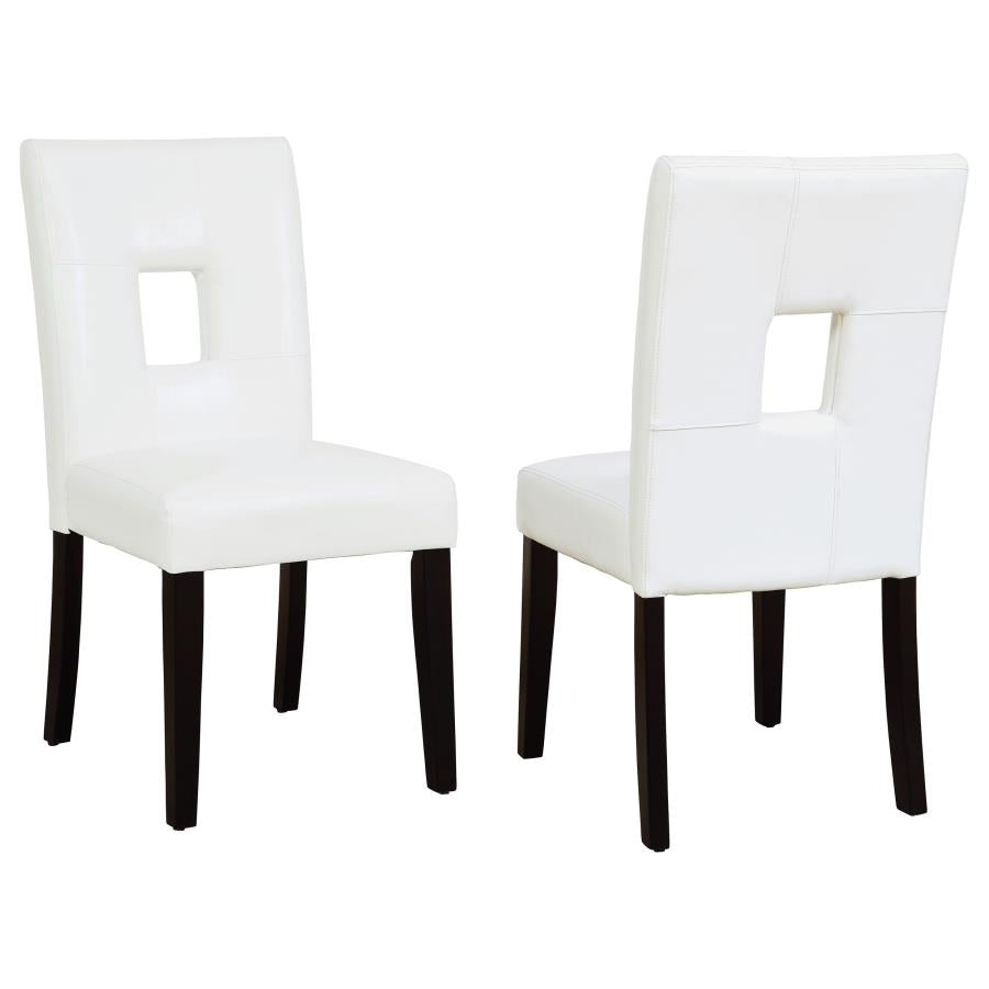 Shannon Open Back Upholstered Dining Chairs (Set of 2) β White Finish for Contemporary Charm and Comfortable Dining Seating