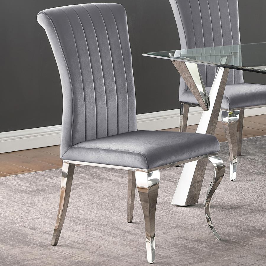 Betty Velvet Upholstered Dining Side Chairs (Set of 4) β Grey Velvet for Luxe Comfort and Timeless Elegance