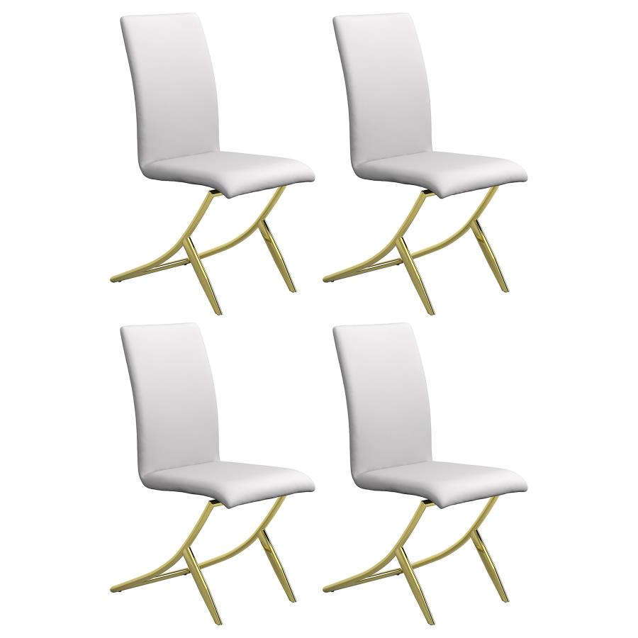 Chanel Upholstered Side Chairs White (Set of 4) β Elegant and Modern with Soft White Upholstery and Stylish Design for Any Dining Space