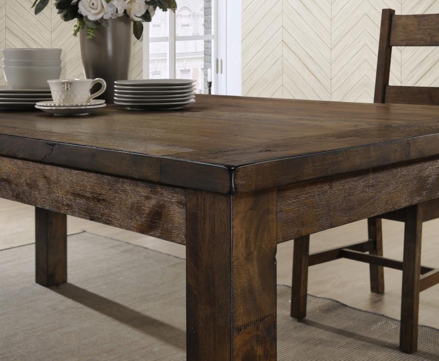 Coleman Rectangular Dining Table Rustic Golden Brown β Warm, Timeless Design with a Rich, Rustic Finish for Your Dining Space