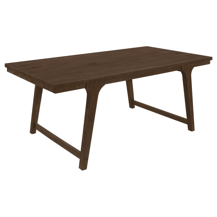 Reynolds 7-Piece Dining Set β Brown Oak Rectangular Table for Elegant and Timeless Dining