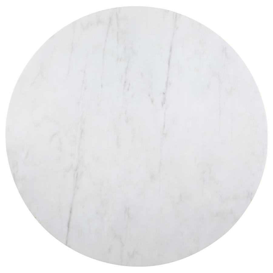 Ambrose Round 50-inch Marble Top Dining Table β Brushed Gold Base for a Sophisticated and Modern Dining Look