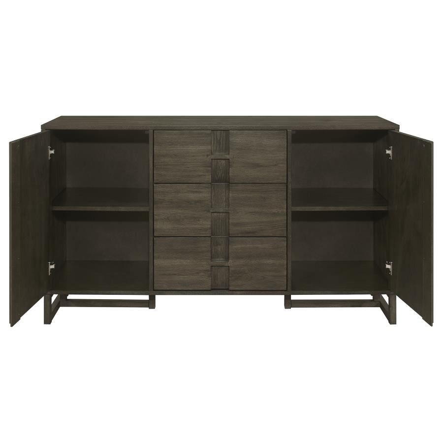 Kelly 3-Drawer Dining Sideboard Server β Dark Grey Storage Solution with Modern Elegance