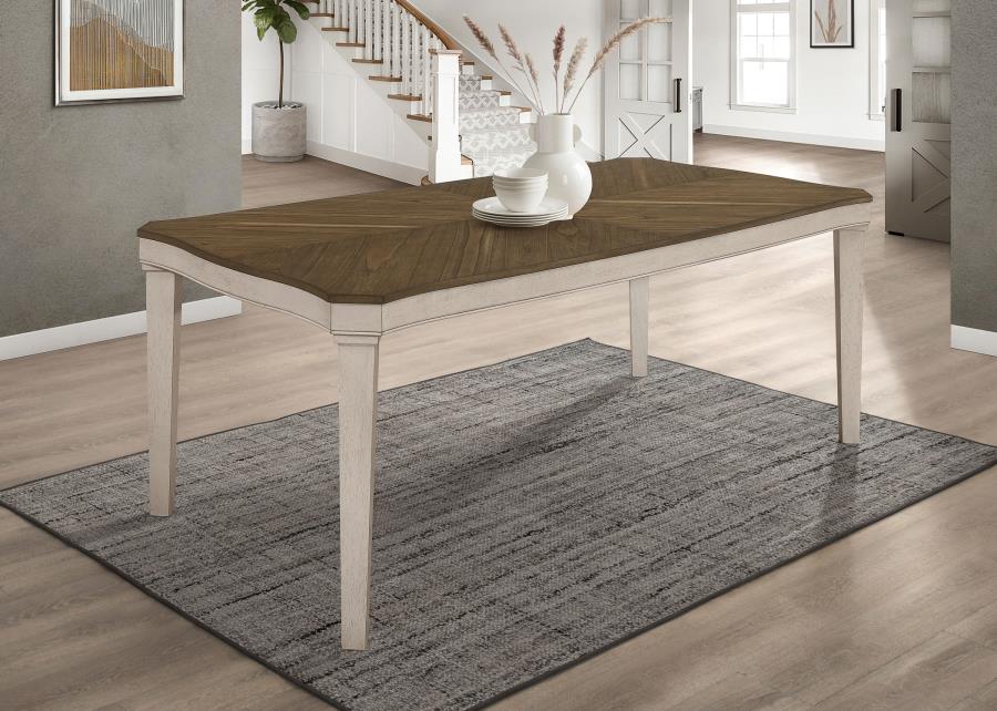 Ronnie Starburst Dining Table β Nutmeg & Rustic Cream for a Unique and Elegant Design