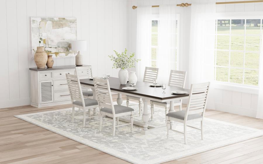 Aventine 7-piece Extension Leaf Dining Set – Vintage White for a Timeless and Elegant Dining Experience
