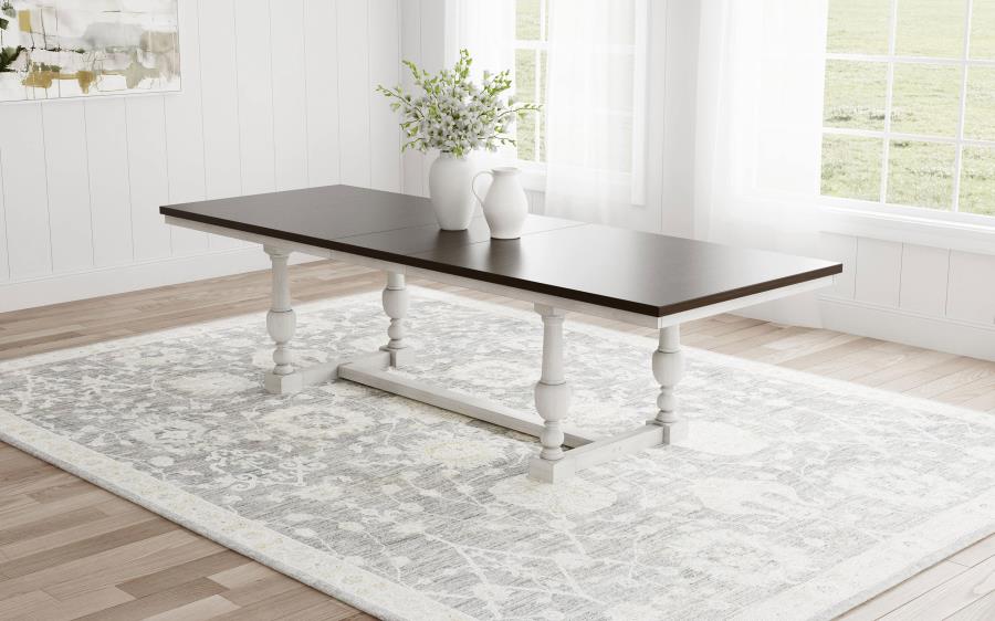 Aventine 112-inch Extension Dining Table β Vintage Charcoal for a Stylish and Spacious Dining Experience