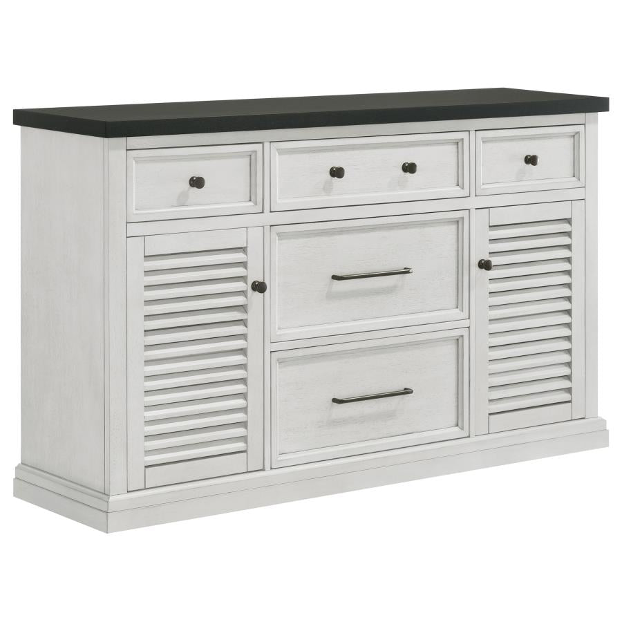 Shop Aventine 5-Drawer Sideboard Buffet Cabinet Vintage White - Elegant Storage Solution