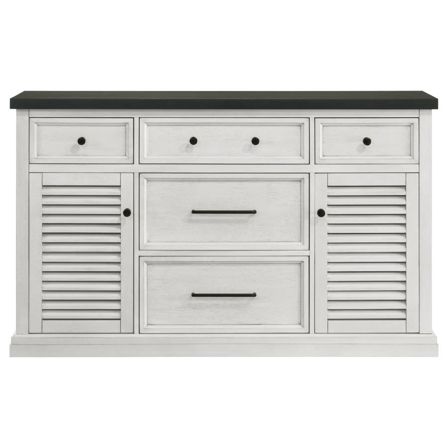 Shop Aventine 5-Drawer Sideboard Buffet Cabinet Vintage White - Elegant Storage Solution