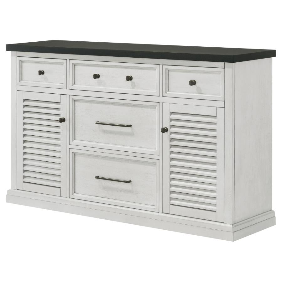 Shop Aventine 5-Drawer Sideboard Buffet Cabinet Vintage White - Elegant Storage Solution