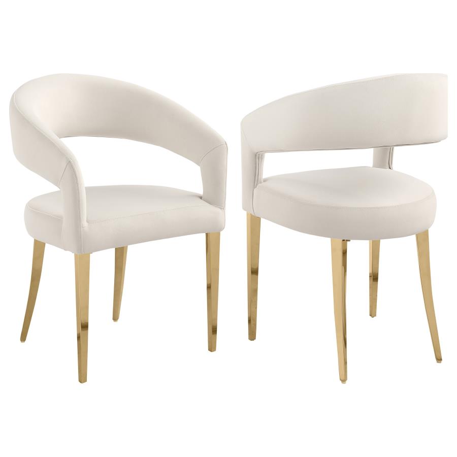 Galiano Velvet Upholstered Dining Arm Chair β Cream Beige, Set of 2 for an Elegant and Comfortable Dining Experience