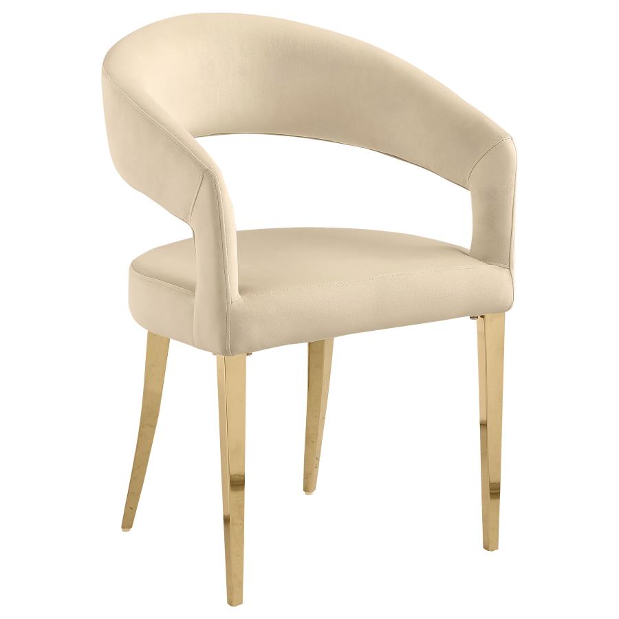 Galiano Velvet Upholstered Dining Arm Chair β Beige, Set of 2 for a Luxurious and Comfortable Dining Experience